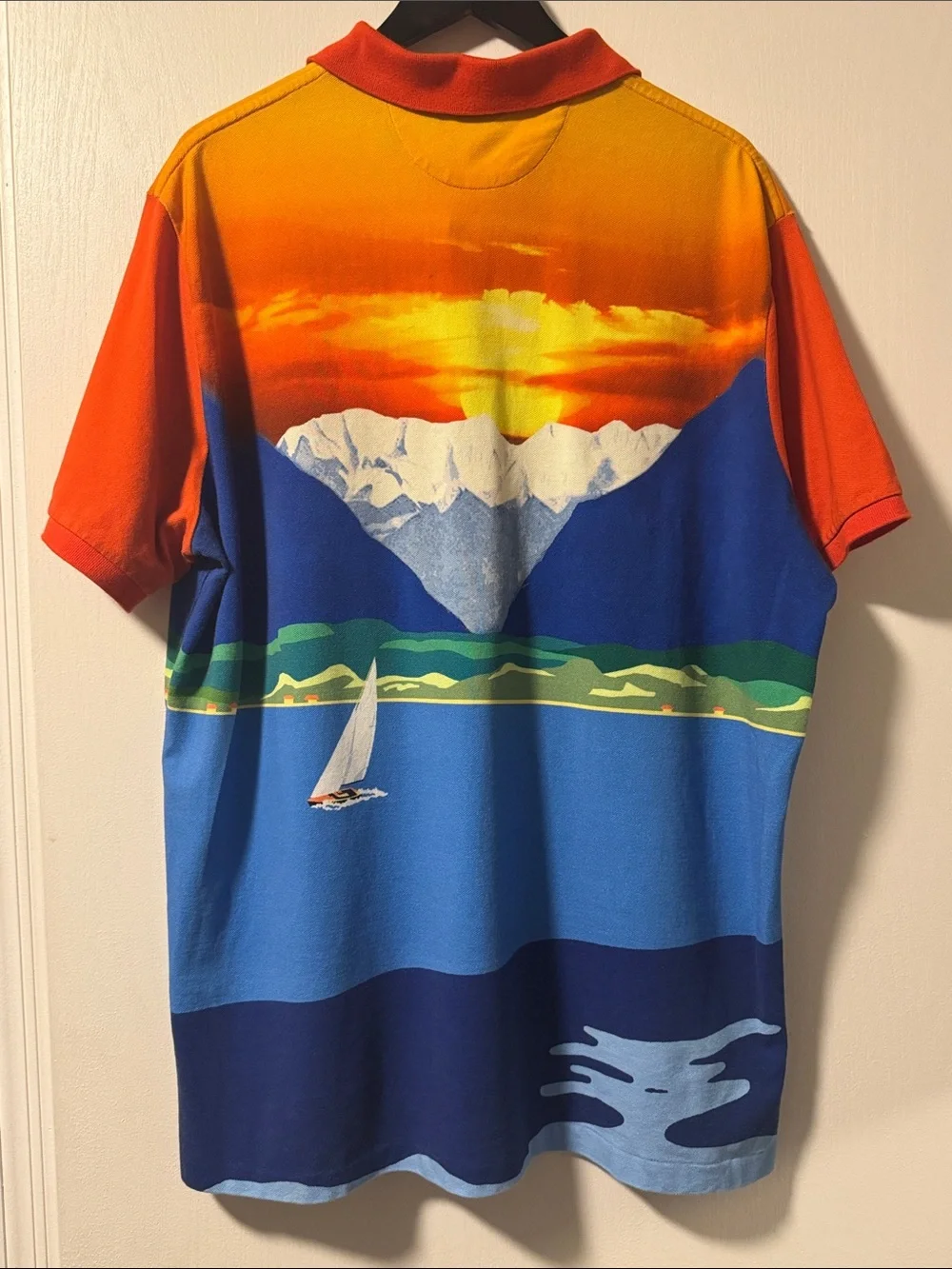 Classic Fit Sailboat Mesh Polo Shirt